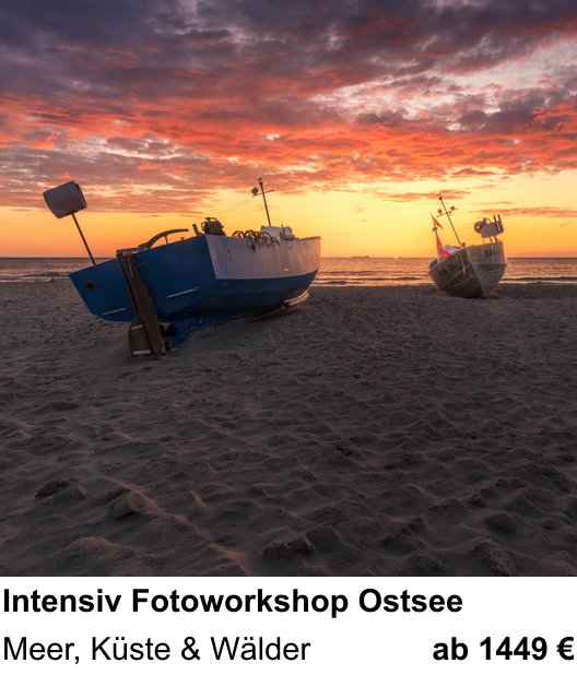 Fundierter Fotokurs mit dem Thema Intensiv Fotoworkshop Ostsee: Meer, Küste & Wälder
