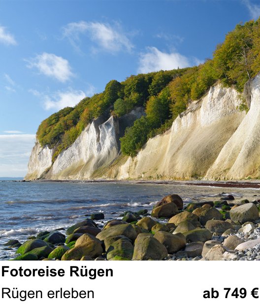 Fundierter Fotokurs mit dem Thema Fotoreise Rügen: Rügen erleben