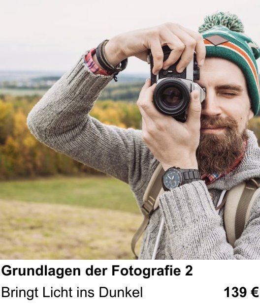 Fotografische Praxis in Köln: Kamera-Fortsetzungskurs