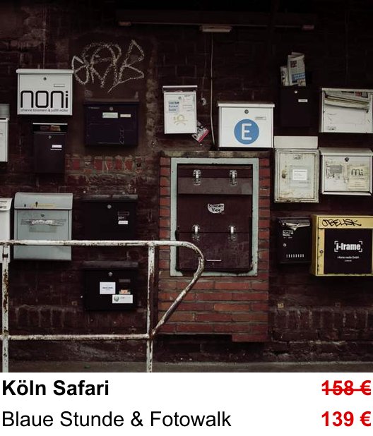 Blaue Stunde & Fotowalk beim Fotokurs Köln Safari